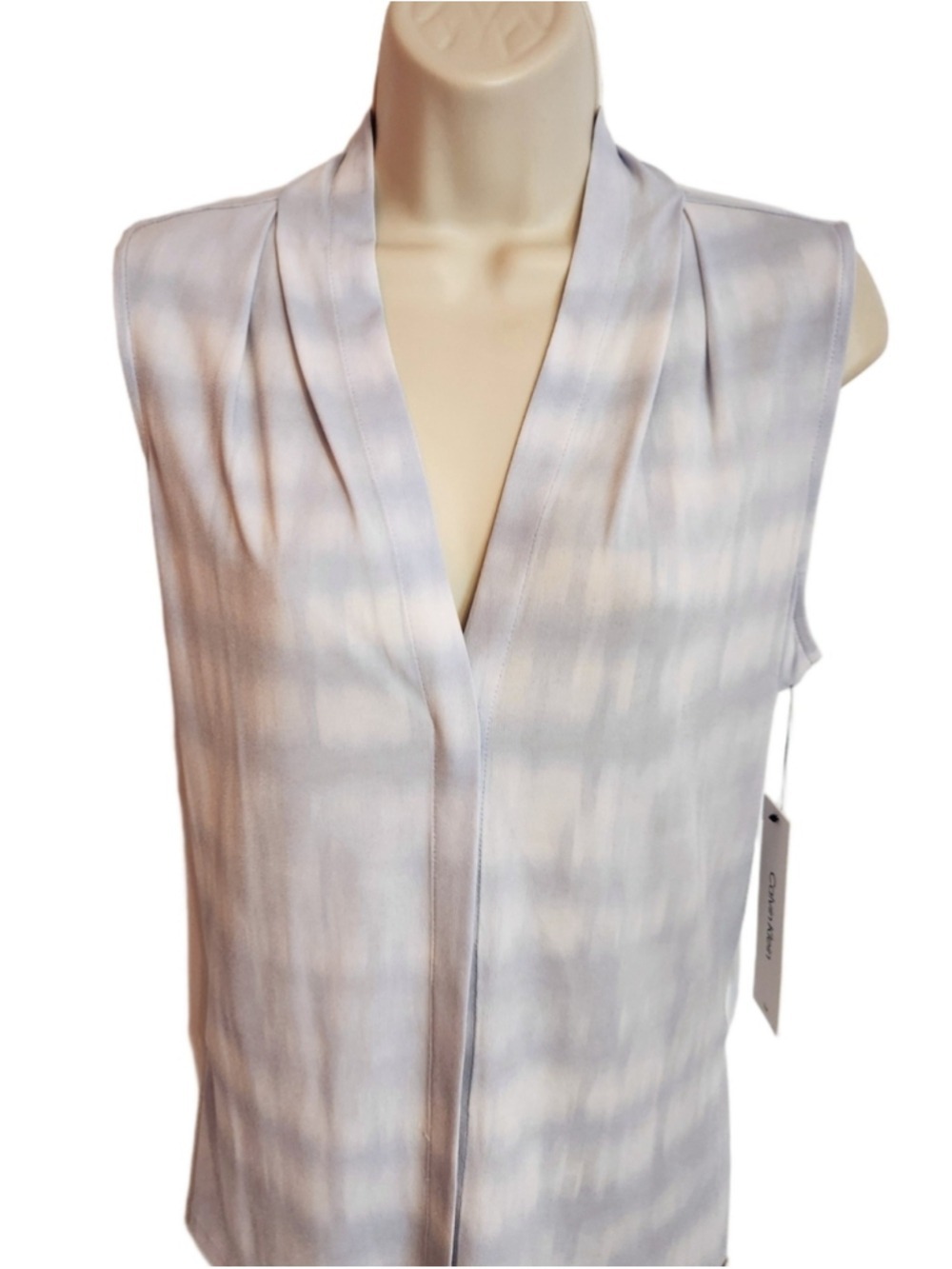 Calvin Klein Blue Tie Dye Sleeveless Blouse Large - Picture 2 of 9